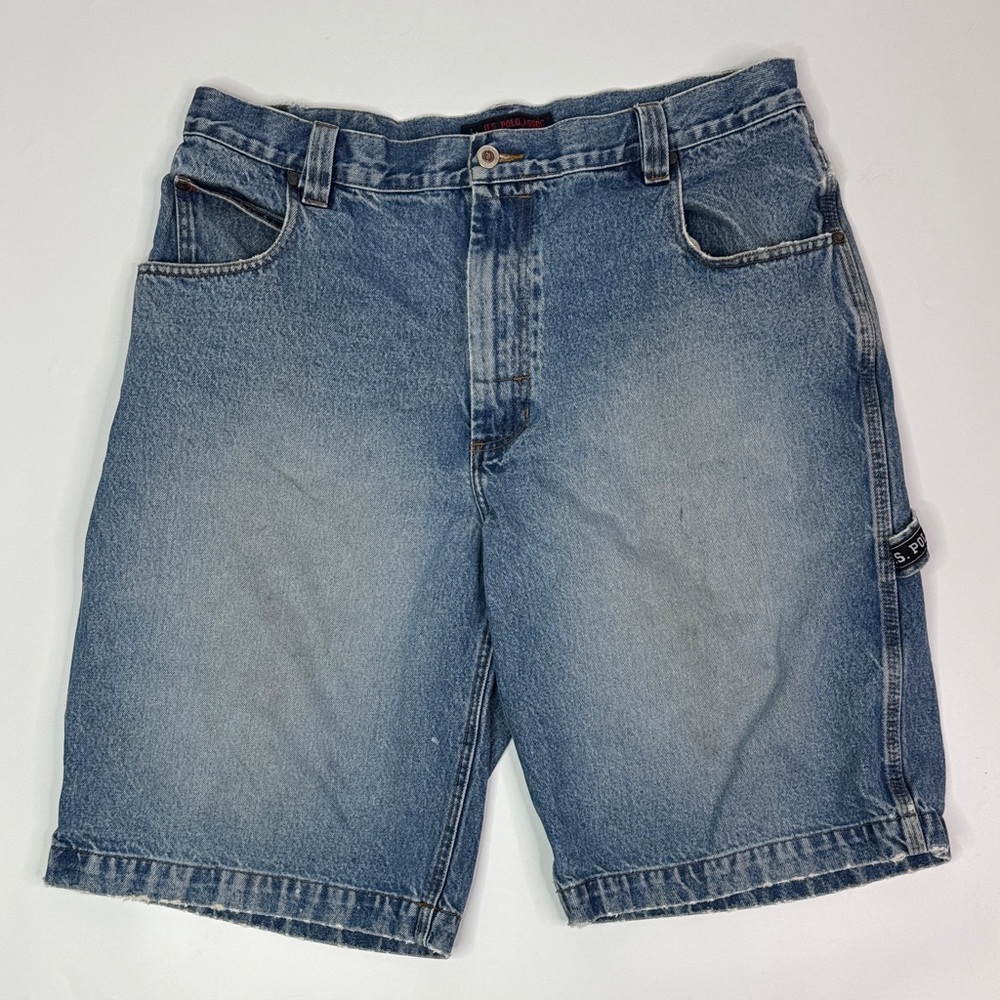 Vintage U.S. Polo Assn. Baggy Denim Carpenter Shorts Size 38 Grunge